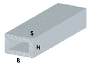 PROFILO ARGENTO H.100 CM TUBO RETTANG. 20X10X1 MM**- ARCANSAS- 5,0 pz