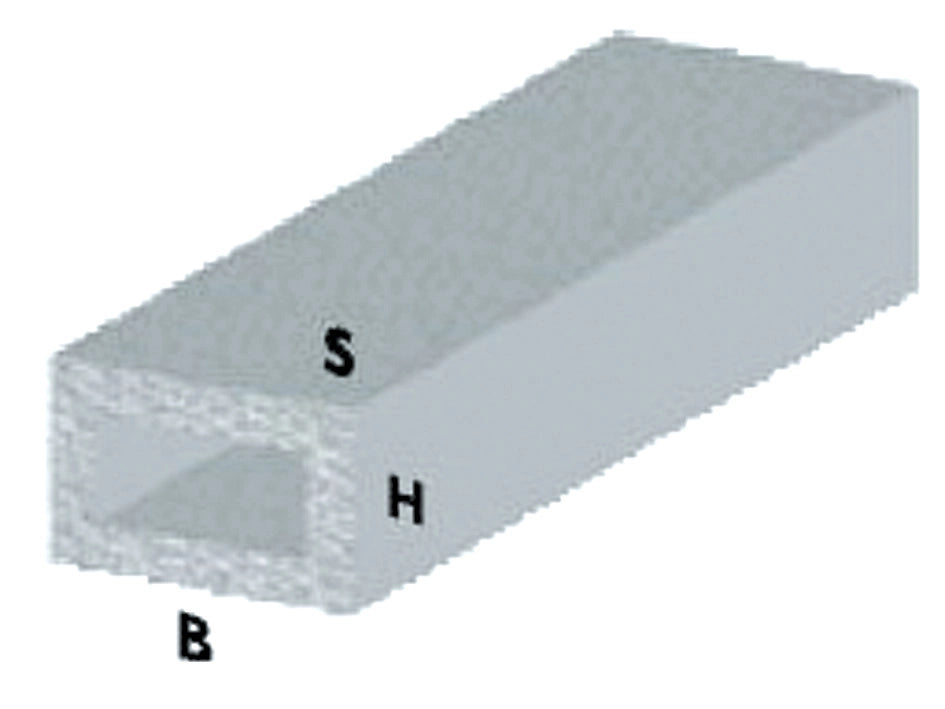 PROFILO ARGENTO H.100 CM TUBO RETTANG. 20X10X1 MM**- ARCANSAS- 5,0 pz