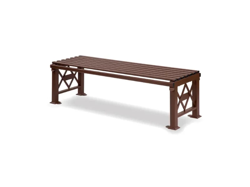 Panca Deimos dritta curva Giochipark acciaio zincato verniciato cm 150x49x47h - Corten - Dritto