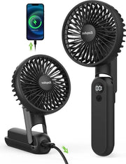 Ventilatore portatile mini-ventilatore 5 velocità 18 ore display digitale ventilatore USB batteria piccola ricaricabile ventilatore pieghevole per viaggi ufficio casa esterno