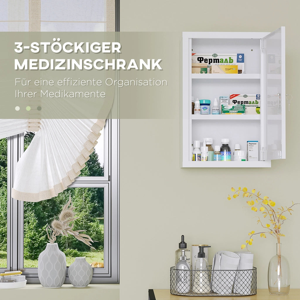 ARMADIETTO MEDICINALE A MURO 30x14x46 cm Acciaio Bianco