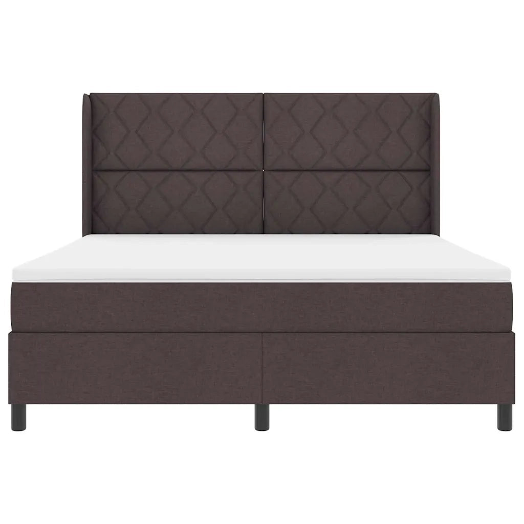Letto a molle con materasso Marrone scuro 180 x 200 cm Tessuto 3340644