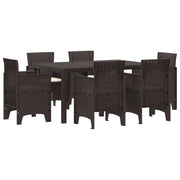 Set da Pranzo per Giardino 7 pcs Marrone Rattan Polt 3378561