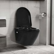 WC a Muro con Sciacquone Nascosto in Ceramica Nera CFW1950125