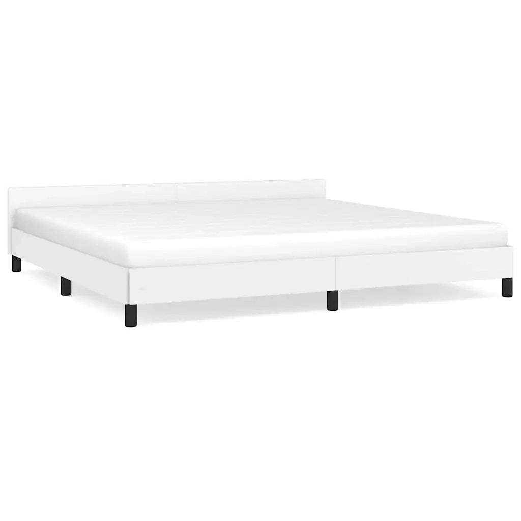 Giroletto con Testiera senza Materasso-Struttura Letto Bianco 200x200 cm 699017