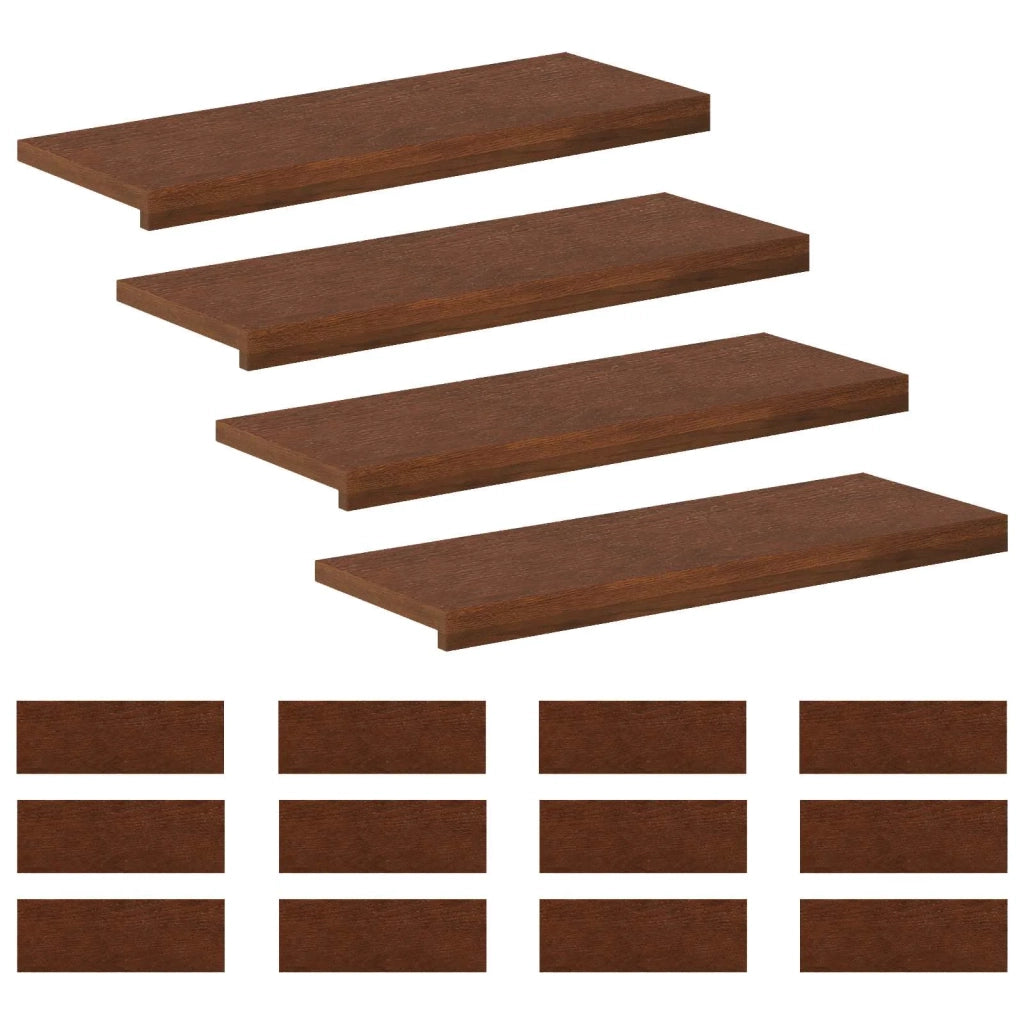 Gradini per Scale 16 pz 70 x 25 x 2 cm Marrone Scuro 3449477