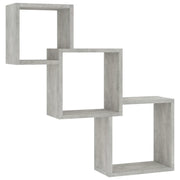 Mensole a Muro | Scaffale Parete | Ripiano a parete Cubiche Grigio Cemento 68x15x68cm Multistrato