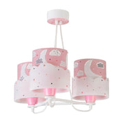 LÚZETE - LÁMPARA INFANTIL 3 LUCES NEW MOON E27 ROSA