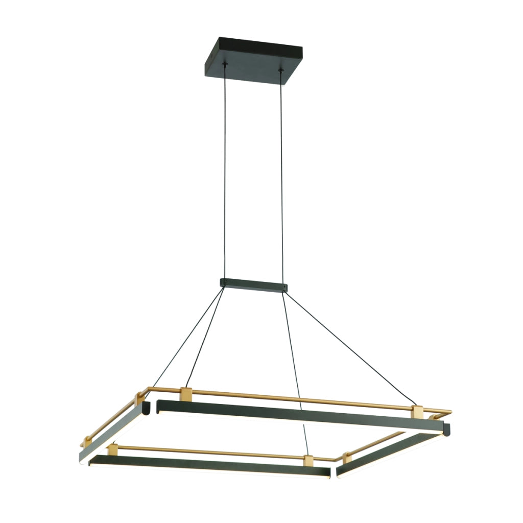 Lampada a sospensione quadrata nero oro LED 44W Merlot Italux