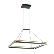 Lampada a sospensione quadrata nero oro LED 44W Merlot Italux