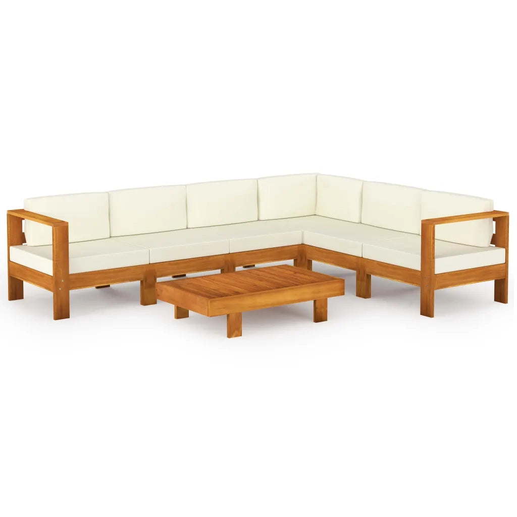Set da Giardino 7 pz con Cuscini 100x60 cm Legno di Acacia 3057937
