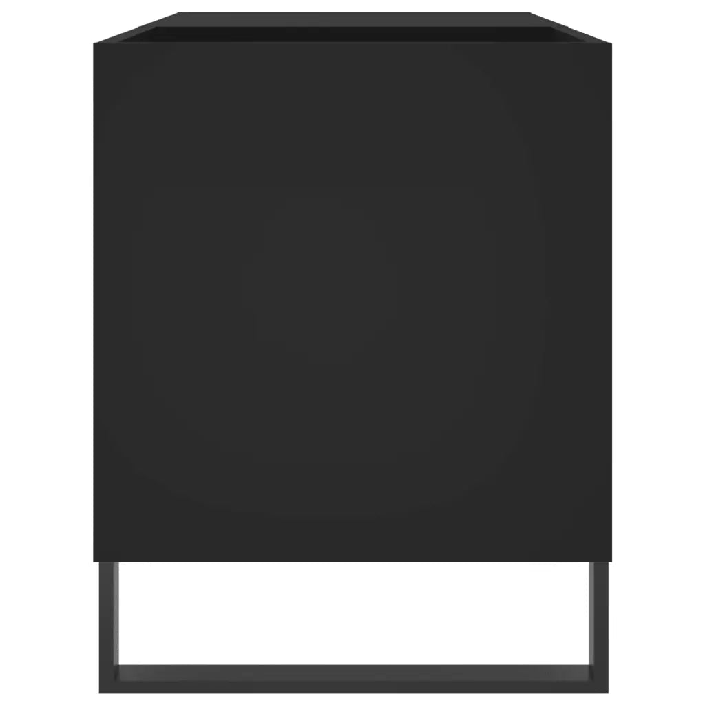 Mobile porta dischi pratico e classico 85 x 38 x 48 cm ampio spazio contenitivo stile industriale legno nero 02_0049116