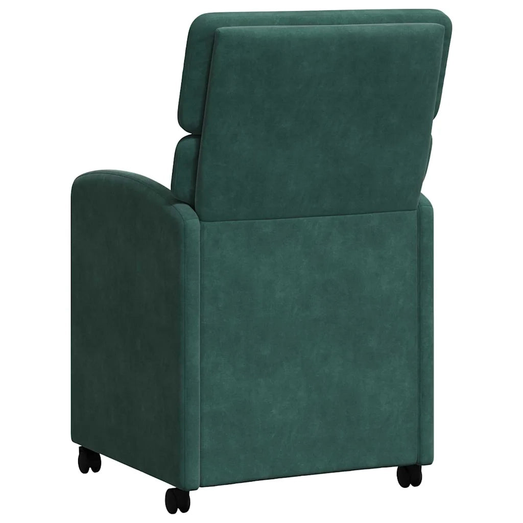 Sedie da Pranzo con Ruote 2 pcs Verde scuro 58 x 65 x 98 cm 42017877