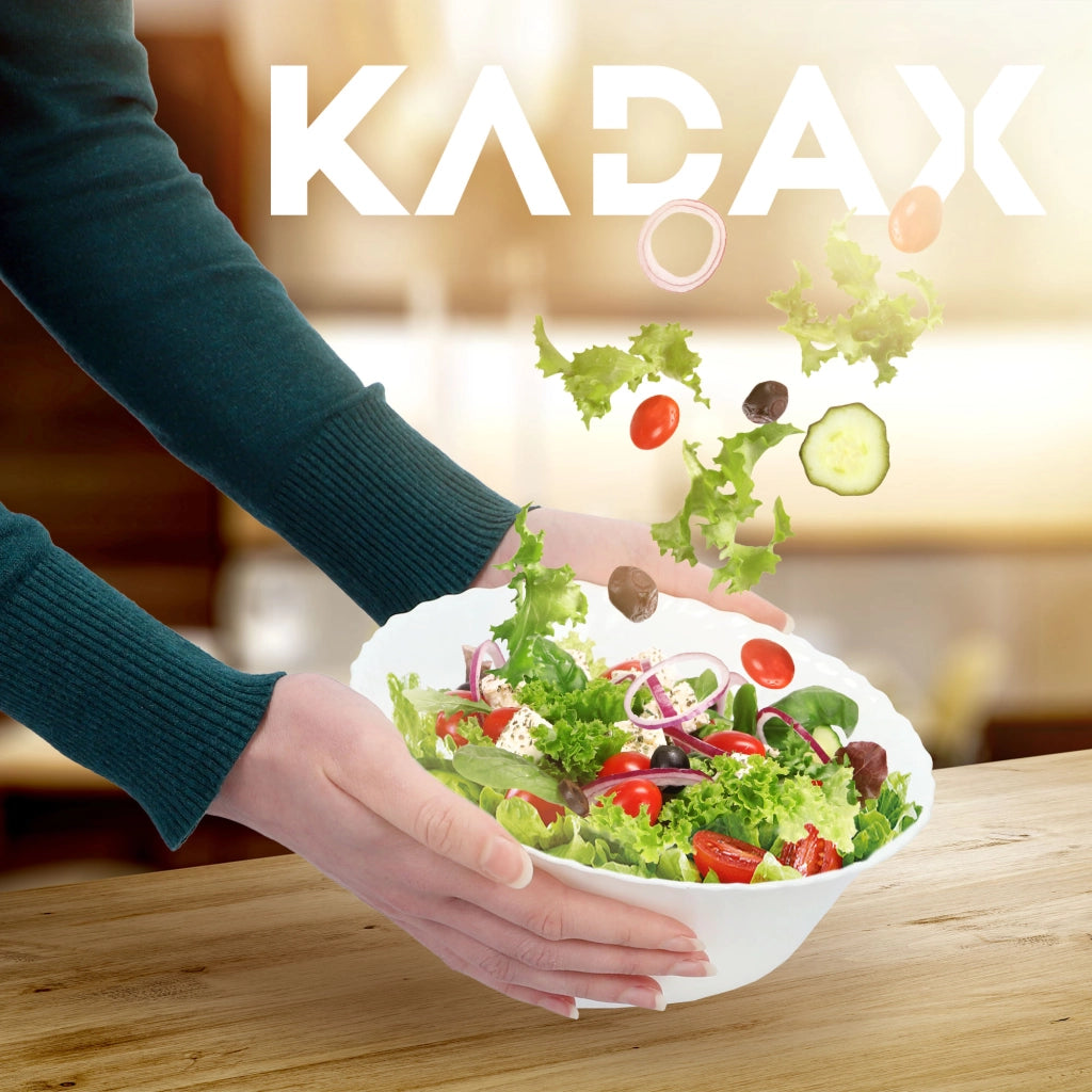 KADAX 3x Ciotola in vetro per insalata Ciotola per snack bianca 20 cm