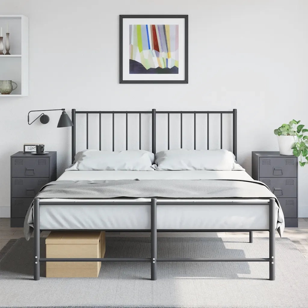 Comodini 2 pz-Set di 2 Tavolino da notte Antracite 34,5x39x62 cm in Acciaio