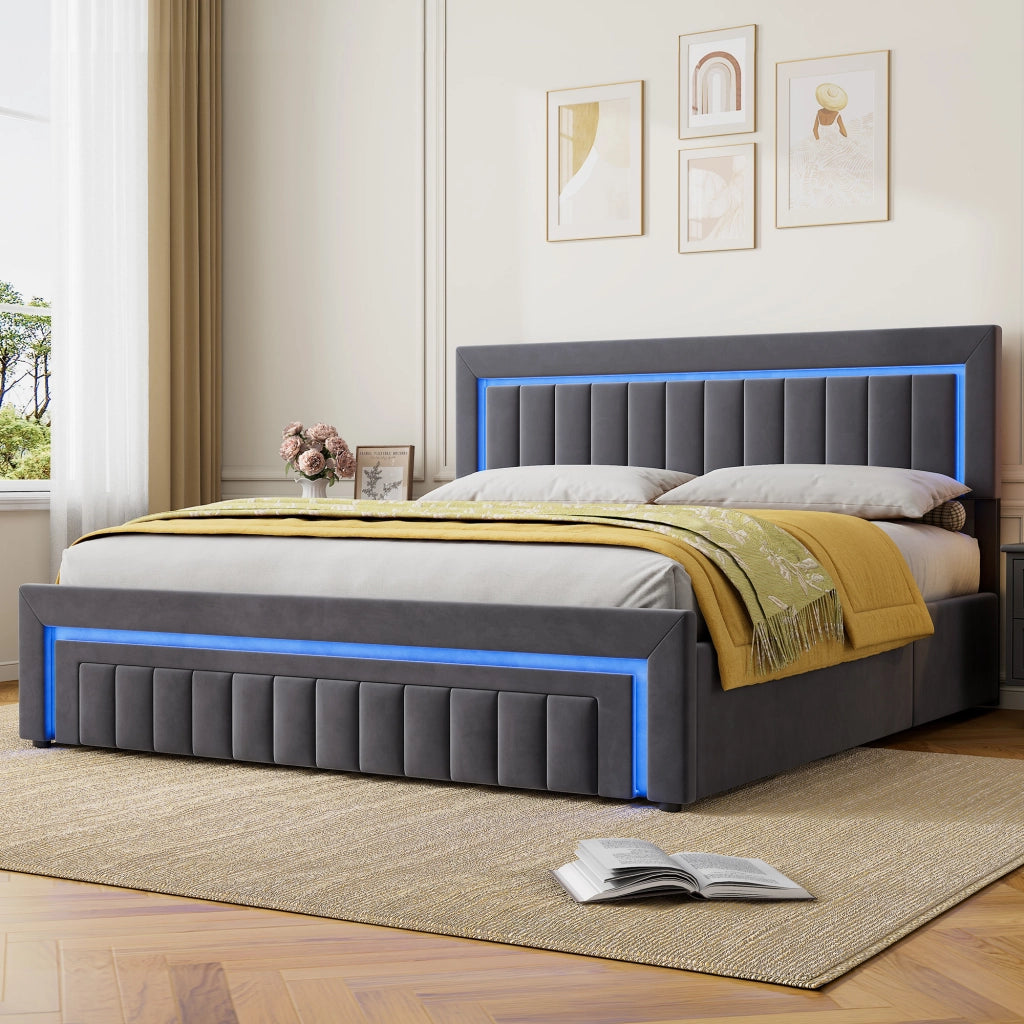 Letto contenitore 180x200 cm, colore grigio