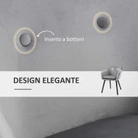 Set di 2 Sedie per Sala da Pranzo con Braccioli Imbottite e in Velluto, 54x56x74cm, Grigio