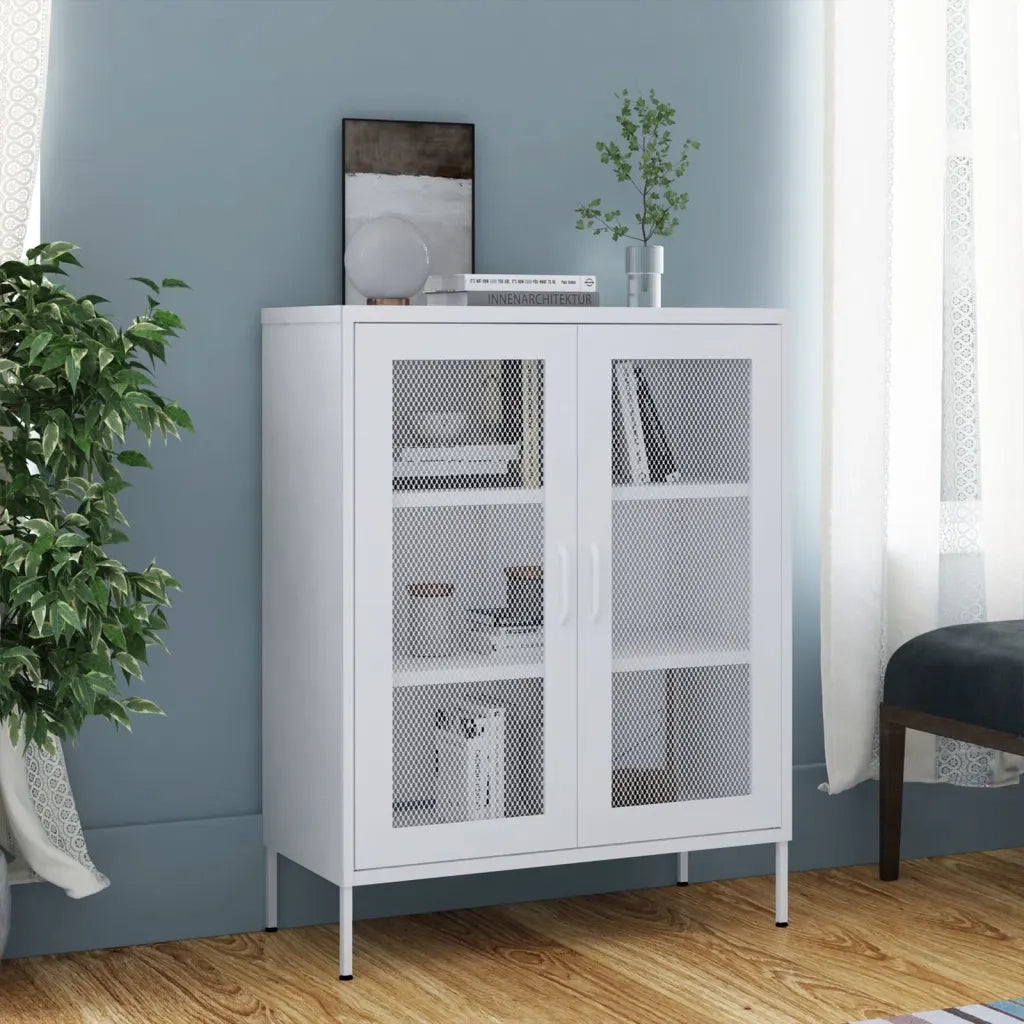 Armadietto Bianco 80x35x101,5 cm in Acciaio 336179