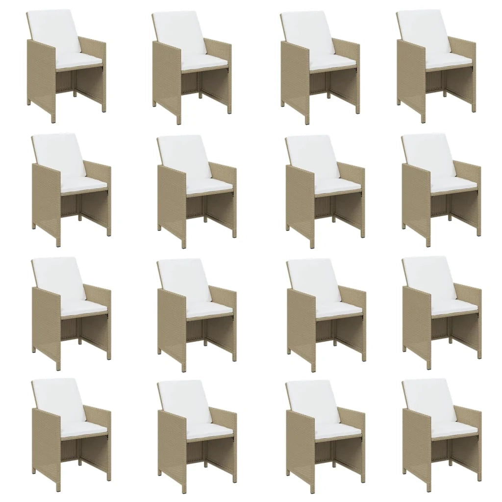 Set da pranzo per esterni composto da 21 pezzi con cuscini in resina intrecciata beige 02_0014432