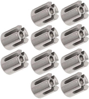 Caviatori in acciaio inossidabile a croce - 10 pezzi - Corrosione resistente - Stile - Ideale per ringhiere interne ed esterne - Per cavi da 3 mm