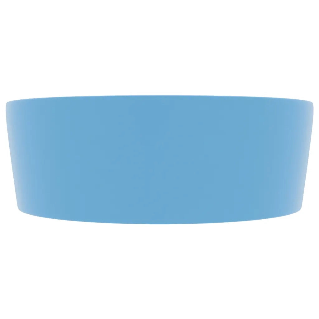 Lavandino con Troppopieno Azzurro Opaco 36x13 cm in Ceramica