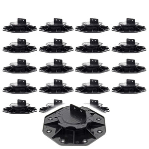 Set 20 supporti per pavimenti galleggianti, Altezza regolabile 18-25mm Max 2700 kg, Piedini per Decking