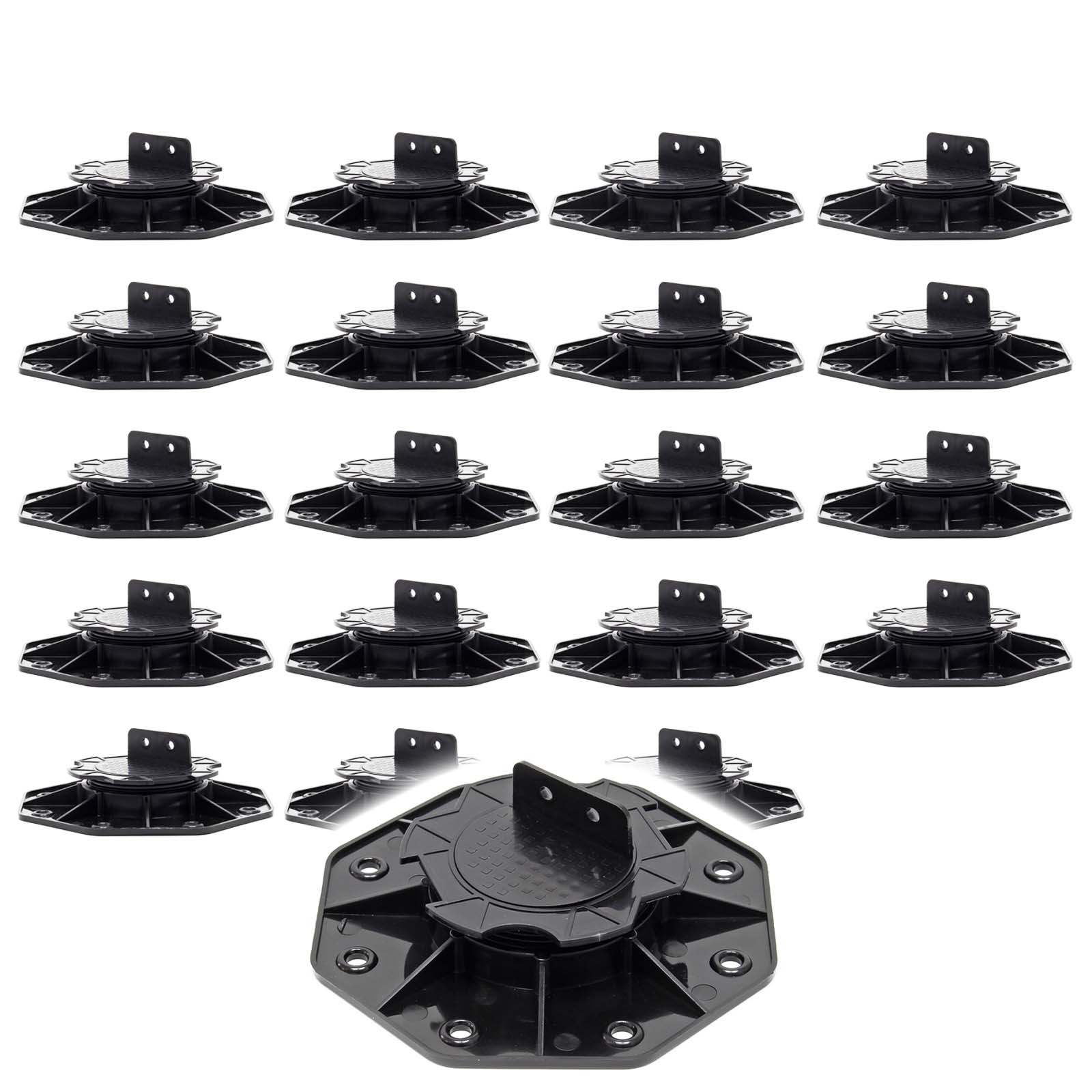 Set 20 supporti per pavimenti galleggianti, Altezza regolabile 18-25mm Max 2700 kg, Piedini per Decking