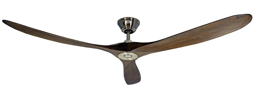 Vam Ventilatore da soffitto a risparmio energetico KOA nichel matte 178 cm con pale di legno naturale