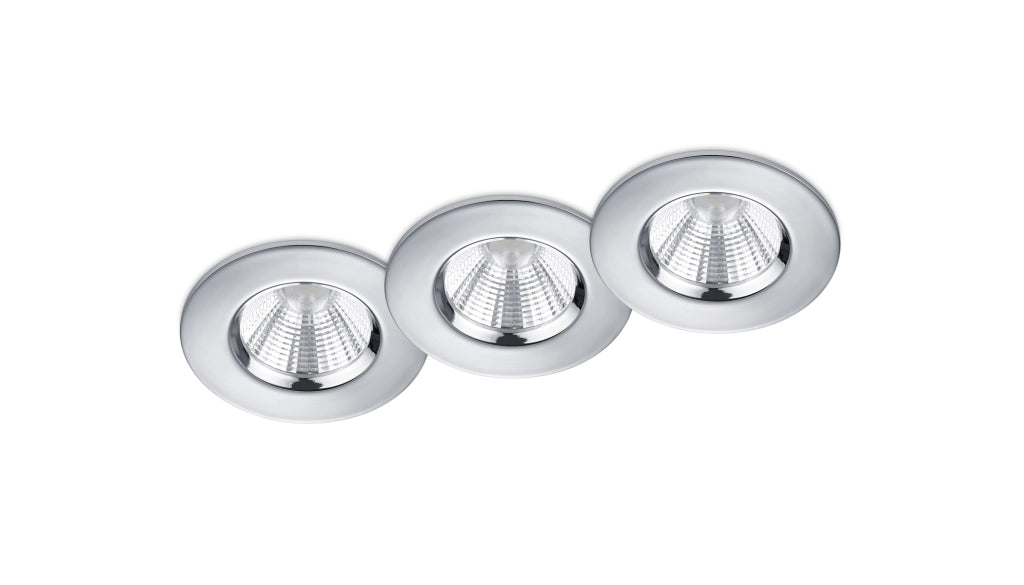 Faretto da Incasso Led Interno Soffitto Rotondo Cromo 3Pz Zagros GD Trio