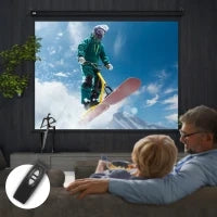 Schermo per Proiettore 120" Formato 4:3 Regolabile con Telecomando, 244x183cm, Nero