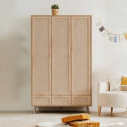 Armadio 3 ante e 3 cassetti effetto vimini Bali60B