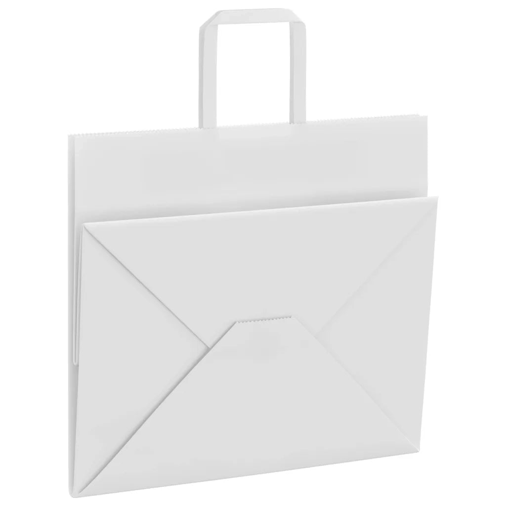 Sacchetti di Carta 50 pz con Manici Bianchi 32x22x28 cm