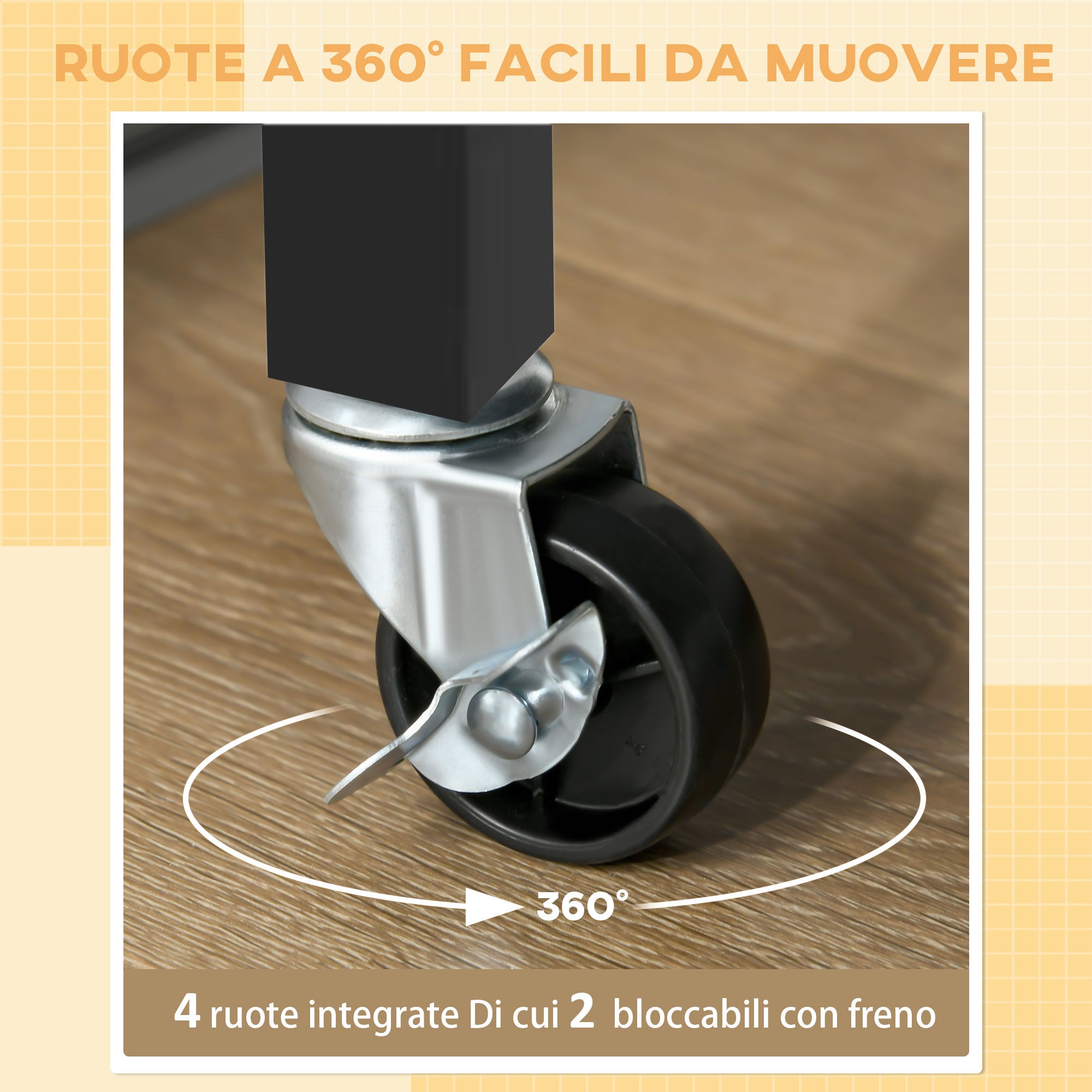 Carrello da Cucina Salvaspazio 89x40x84 cm con Cassetti Ripiani e Ruote in MDF e Legno Nero