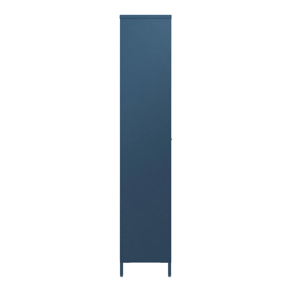 Mobiletto/scaffale in acciaio e vetro con ante in vetro 180 x 80 x 35 cm blu navy 03_0008935
