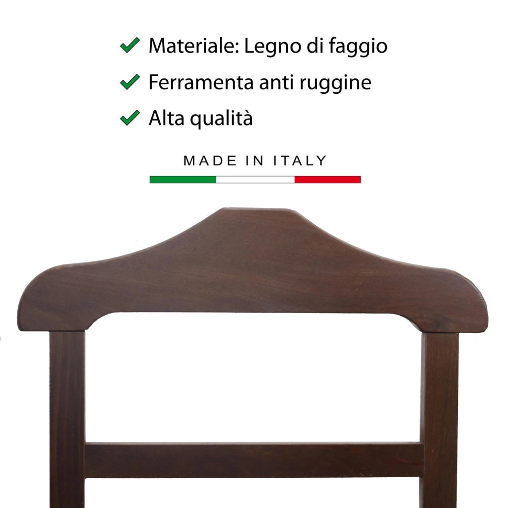 INDOSSATORE APPENDIABITI DA CAMERA PRATIC LEGNO DI FAGGIO NOCE 44 X 25 X 98 H