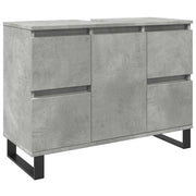 Armadietto da Bagno | Armadio da bagno Grigio Cemento 80x33x60cm Legno Multistrato