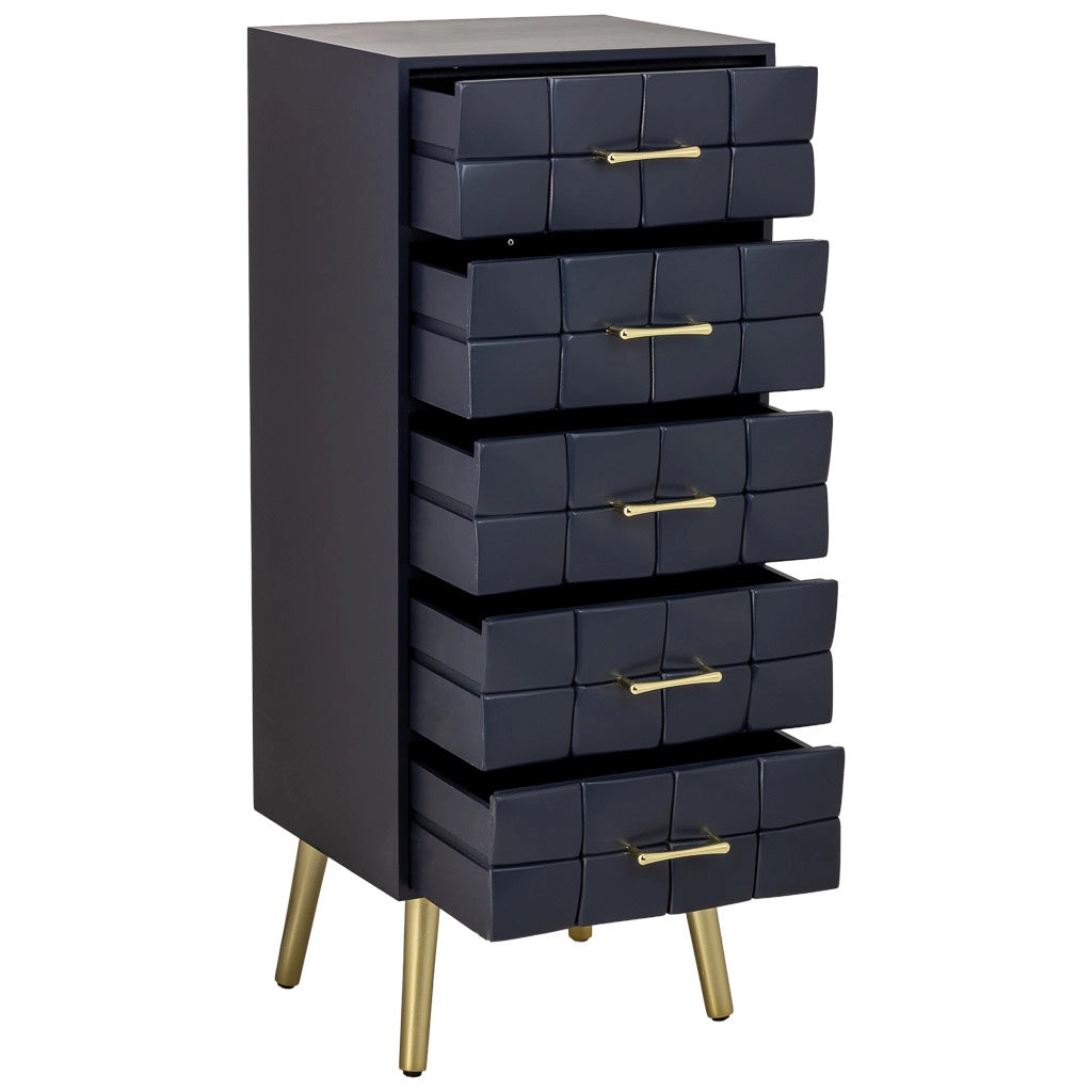 Cassettiera alta in legno nero 44x38x108h cm