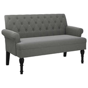 Panca con schienale grigio scuro 120x62x75,5 cm in tessuto CFW6990908