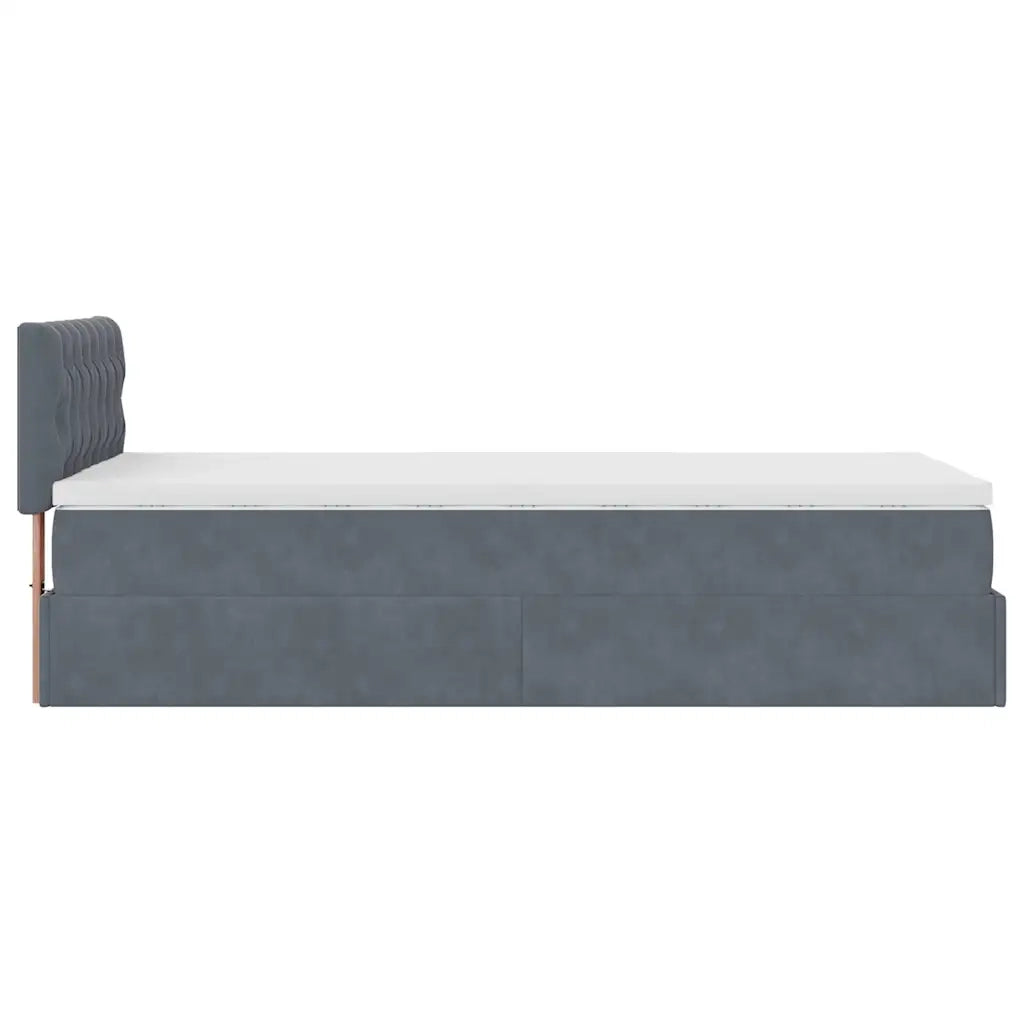 Struttura Letto Pouf con Materasso 90x190 cm in Velluto 3311814