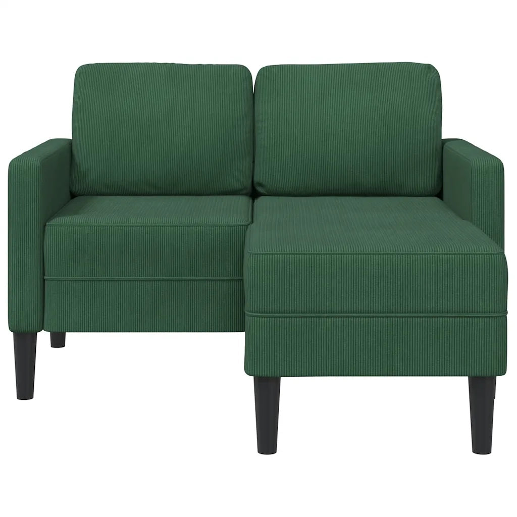 Divano | Divano da soggiorno | Sofa 2 Posti con Chaise longue a L Verde Scuro 125 cm Lino