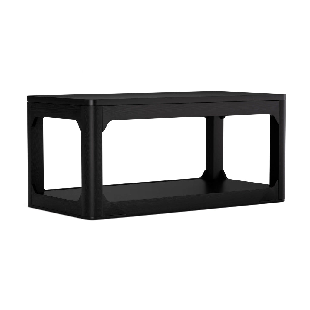 Tavolino da caffè con 2 ripiani - per soggiorno - in MDF - 100×50×44.5 cm - nero
