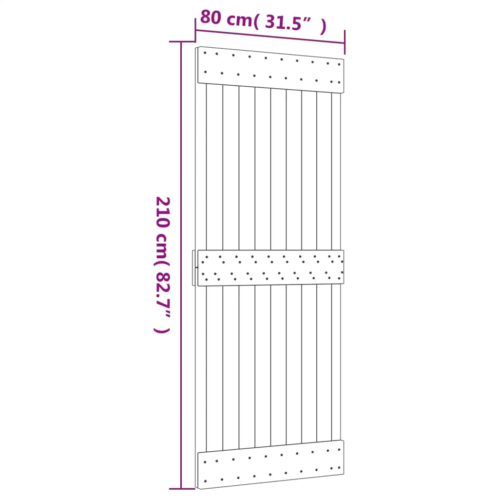 Porta scorrevole Naturale e Bianco 80 x 210 cm 3445138