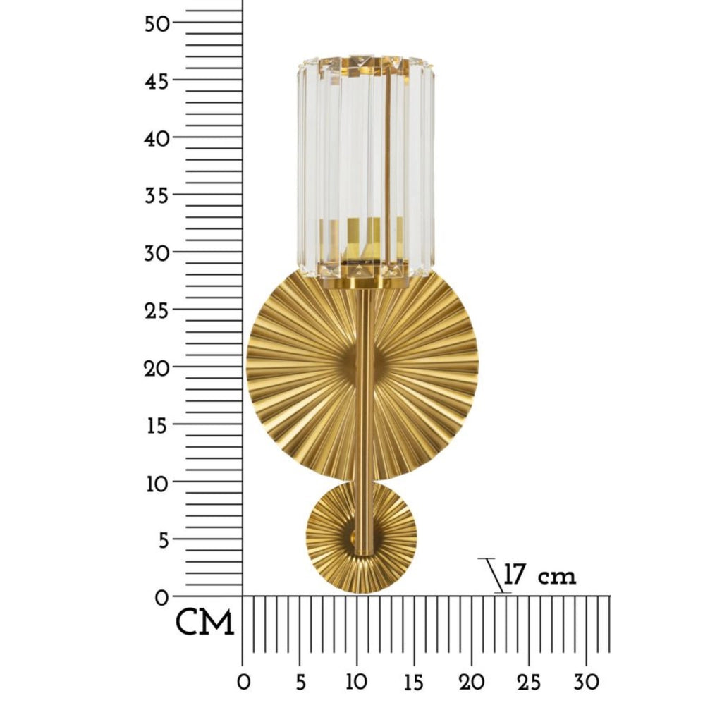 Lampada a Parete VKH915, Oro, Vetro, 20x17x47 cm