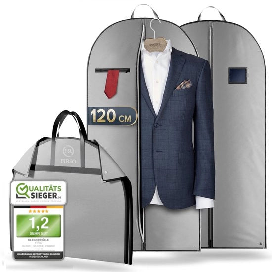 Pacchi Premium 2 in 1 - Materiale fino al 50% più denso - Sacchetto pieghevole per abiti, camicie e simili - Sacchetto respirante per viaggi e archiviazione - Dimensioni: 120x60cm