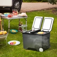 Frigo Portatile Elettrico 35L da 12 Volt con Maniglia e Schermo LCD, 63.2x42x42.8 cm, Grigio