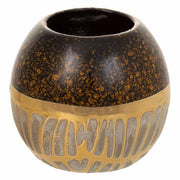 Portacandele in ceramica dorata 10,5x10,5x10h