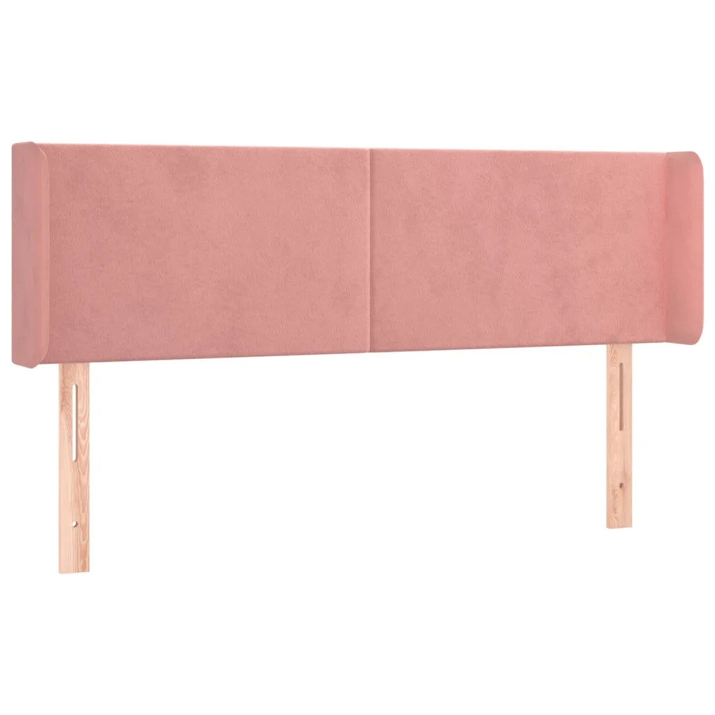 Testiera ad Orecchio Rosa 147x16x78/88 cm in Velluto