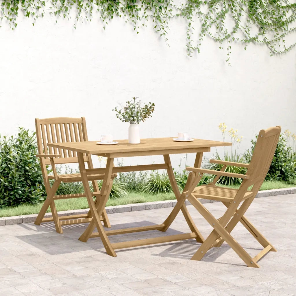 Tavolo da Giardino Pieghevole 120x70x75cm Legno Massello Acacia 365745