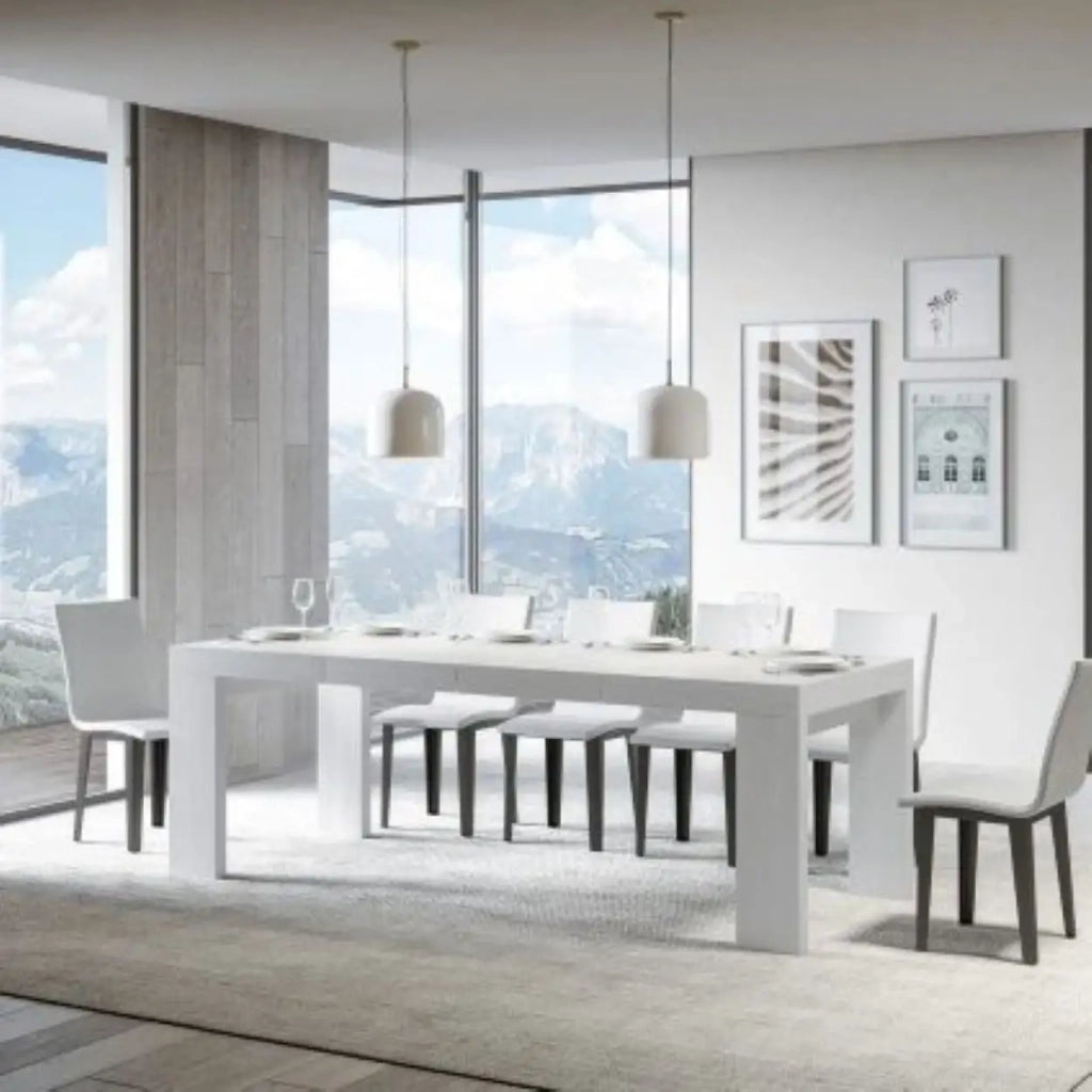 Tavolo allungabile 130/390x90 cm Roxell Premium colore bianco frassino