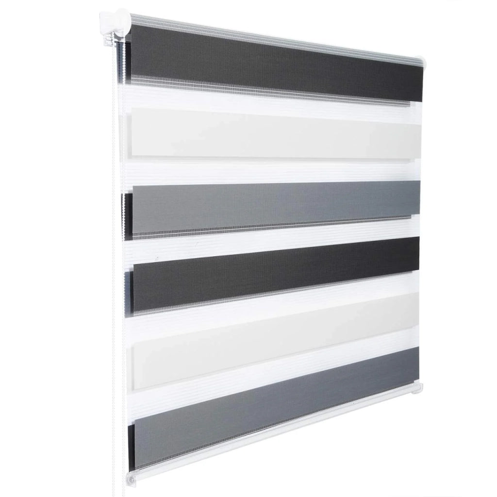 Tenda a rullo giorno e notte Zebra rullo a doppio strato 90x150cm bianco grigio antracite 19_0000859